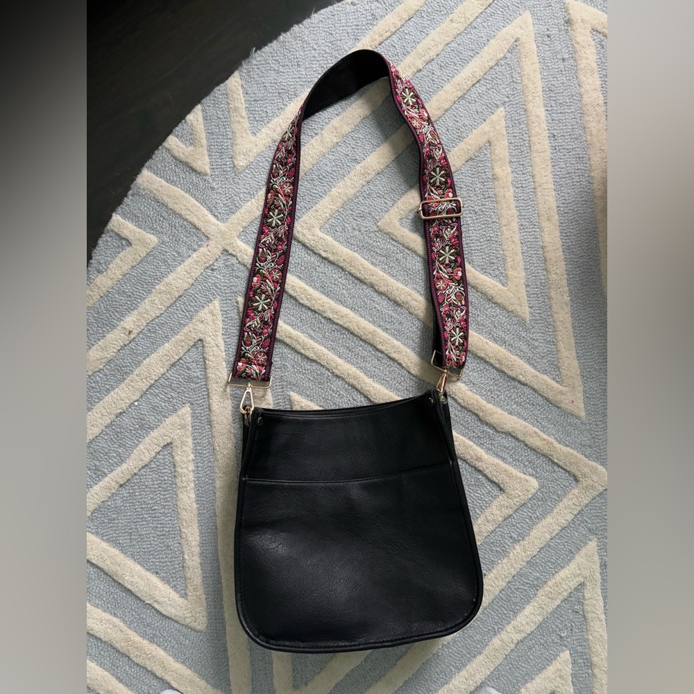 Satchel like bag with floral strap